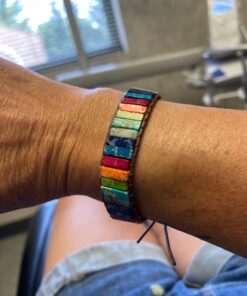 Plumiss 7 Chakra Bracelets for Women Boho Handmade Natural Jasper Stone Healing Energy Bead Leather Wrap Bracelet Jewelry Collection Chakra Jasper 39 61AKFCDMKDL