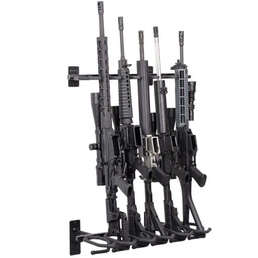 Hold Up Displays - Gun Rack and Rifle Storage Holds 6 Winchester Remington Ruger Firearms and More - Heavy Duty Steel - Made in The USA 1 Pack