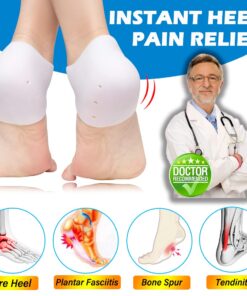Heel Cups, Plantar Fasciitis Inserts, Heel Pads Cushion (3 Pairs, FSA or HSA Eligible) Great for Heel Pain, Heal Dry Cracked Heels, Achilles Tendinitis, for Men & Women. (Gel Heel Cups) White(3 Pairs) 23 61AMc5QaLYL