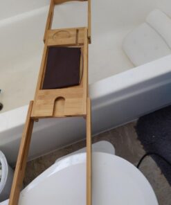 ROYAL CRAFT WOOD Luxury Bathtub Caddy Tray, One or Two Person Bath and Bed Tray, Bonus Free Soap Holder (Natural Bamboo Color) (Natural) Natural (Classic) 46 61ANxYgk7lL