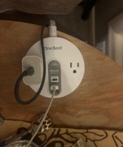 Power Strip Surge Protector with USB C - Extension Cord Flat Plug with 2 Widely AC Outlet and 3 USB, Small Desktop Charging Station with 5 ft Power Cord, Compact for Travel, Home and Office (490J) White 24 61APoaNRdVL
