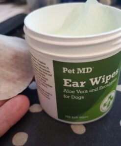 Pet MD - Dog Ear Cleaner Wipes - Otic Cleanser for Dogs to Stop Ear Itching, and Infections with Aloe and Eucalyptus - 100 Count 37 61AR7XKBuFL