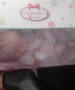 8 piece Layette Deluxe Bathtub Gift Set | JC Toys - La Newborn | 14" Life-Like Smiling Vinyl Newborn Doll w/ Accessories | Pink | Waterproof |Ages 2+ Bath Pink 30 61ASnFecTVL