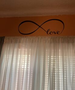 Picniva Wall Stickers Bedroom Decor Infinity Symbol Word Love Vinyl Art Decal 7'' X 22'' Black 24 61ASthiCPiL