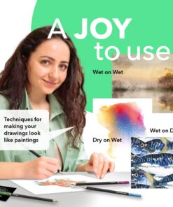 Castle Art Supplies 72 Watercolor Pencils Set | Vibrant Pigments for Blending, Drawing and Painting | For Adults, Hobbyists and Professionals I Protected and Organized in Presentation Tin Box 24 61Aa5LhdoNL