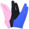 SENHAI Digital Artist Gloves for Graphic Tablet Pen Display, 3 Pack Free Size 2 Finger Gloves for Drawing Painting - Sapphire Blue, Pink, Black 3 colors - Sapphire Blue, Pink, Black