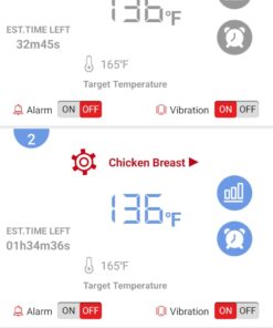 ThermoPro TP25 500ft Wireless Bluetooth Meat LCD Thermometer with 4 Temperature Probes Smart Digital Cooking BBQ Thermometer for Grilling Oven Food Smoker Thermometer, Rechargeable Milk White 43 61AaFiA5lNL