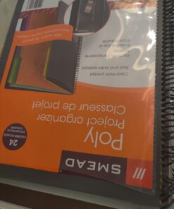 Smead Project Organizer, 24 Pockets, Grey with Assorted Bright Tabs, Tear Resistant Poly Material, 1/3-Cut Tabs, Letter Size (89206) 24 Pocket Yellow, Pink, Lime, Blue, Purple 39 61AcLyC9lPL