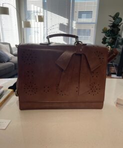 ECOSUSI Women's Briefcase Vegan Leather Laptop Bag for Work Shoulder Computer Satchel Bag with Detachable Bow 14 inch Coffee 39 61AcYWPIADL