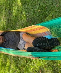 Hammocks Rada Mayan-Made Matrimonial Yucatan Hammock - Two Person Hammock - Artisan Crafted in Central America - Fits 12.5 to 13 Feet Hammock Stand - Up to 550 Pounds, Tropical Multicolor Multi Color 30 61AdFs cYcL