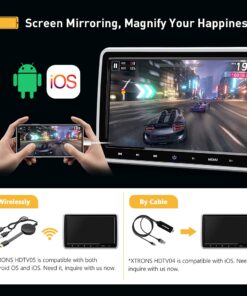 XTRONS® 2x 10.1 Inch HD Digital Screen Twins Car Headrest DVD Player Ultra-thin Detachable Touch Button HDMI Port with One Pair of Children IR Headphones (Blue & Pink) HD101x2+DWH003+DWH004 18 61AdaqsIVvS