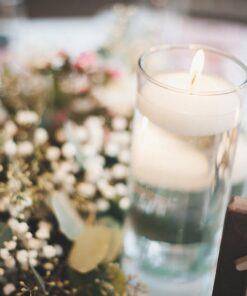 Mega Candles - Unscented 3" Floating Disc Candles - Ivory, Set of 12 19 61AeQVJFhwL 1