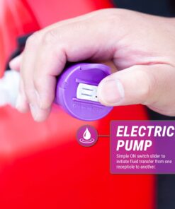 TERA PUMP Automatic Shut-off Fuel Transfer Battery (2 D Batteries) Operated Pump with Auto-Stop Sensor, No Spills, 2ft Hose, Portable & Powerful Flow Rate at 2.4 GPM For Gas, Diesel, Kerosene Purple 18 61AfMDdMCrL