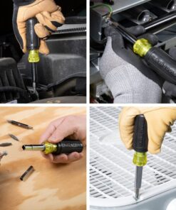 Klein Tools 32500 11-in-1 Screwdriver / Nut Driver Set, 8 Bits (Phillips, Slotted, Torx, Square), 3 Nut Driver Sizes, Cushion Grip Handle Plastic 30 61ApyvbrCsL