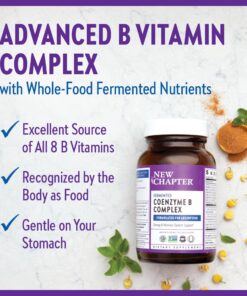 New Chapter Vitamin B Complex – Fermented Coenzyme B Complex Rich in Vitamin B12 + Vitamin B6 + Biotin + Made with Organic Ingredients - 90 ct 90 Count (Pack of 1) 12 61Ar8B4iM9L