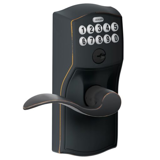 SCHLAGE FE595VCAM716ACC FE595VCAM/ACC 716 Keypad Accent Lever Door Lock, Flex, Aged Bronze