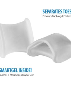 Natracure Advanced Gel Toe Separator (w/Toe Loop) - Spacer, Corrector, Straightener to Cushion and Align Bent, Crooked, Overlapping Toes - Corns, Pinky Tailor Bunions - (1104-M CAT 2PK) - Size: Small Small (Pack of 2) 11 61AtqKCsnL