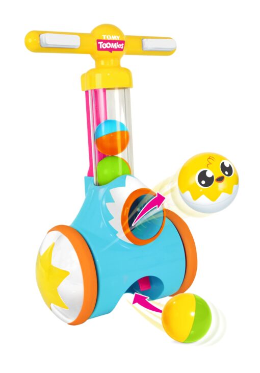 Tomy Toomies Pic & Pop Push Along Baby Toy | Toddler Ball Popper with Ball Launcher and Collector | Suitable for 18 Months, 2 & 3 Year Old Boys & Girls ,Multicoloured,E71161 Pic 'n' Pop