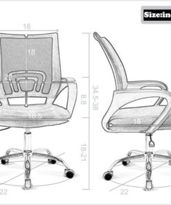 Alternative view of BestOffice Office Chair Ergonomic Cheap Desk Chair Mesh Computer Chair Lumbar Support Modern Executive Adjustable Stool Rolling Swivel Chair for Back Pain (Black) Black