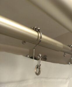 Maytex Shower Curtain Hooks, Shower Curtain Rings, Rust-Resistant Decorative Double Roller Glide Shower Hooks, Shower Rings for Bathroom Shower Rods, Curtains, Liners, Set of 12, Chrome 30 61AxMAmCuQL