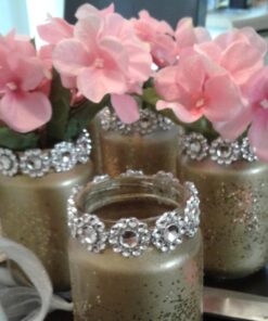 Silver Diamond Sparkling Rhinestone Mesh Ribbon for Event Decorations, Wedding Cake, Birthdays, Baby Shower, Arts & Crafts, 4.75" x 10 Yards, 24 Row, 1 Roll 48 61AylTZvdVL 2