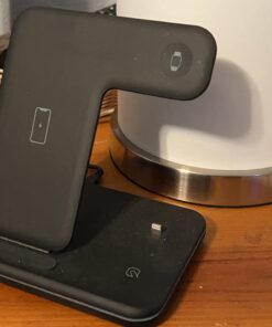 Wireless Charging Station, 2021 Upgraded 3 in 1 Wireless Charger Stand with Breathing Indicator Compatible with iPhone 12/11 Pro/XS/8, iWatch Series Black 29 61B lJ1juCL