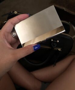 MaxGear Metal Business Card Holder for Men & Women, Pocket Business Card Case Slim Business Card Wallet Business Card Holders Name Card Holder, 3.7 x 2.3 x 0.3 inches, Stainless Steel, Silver Mirror Brushed Silver 49 61B0aEanUAL