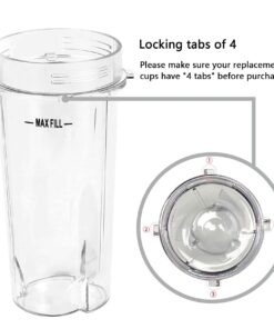 DSYJ 16 Ounce of Blender Cups & Replacement Parts Single Serve Cup Compatible with Ninja BL770 BL771 BL772 BL740 BL780 BL660 BL663 Professional Smoothie Blender | 2 Cups & 2 Cups Lid 8 61B0cJGdZBL