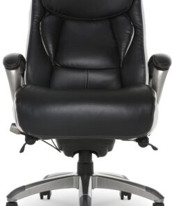 Serta Executive Office Smart Layers Technology Leather and Mesh Ergonomic Computer Chair with Contoured Lumbar and ComfortCoils, Black & White 35 61B0rUreBsL