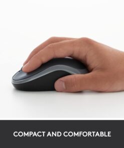 Logitech M185 Wireless Mouse, 2.4GHz with USB Mini Receiver, 12-Month Battery Life, 1000 DPI Optical Tracking, Ambidextrous PC/Mac/Laptop - Swift Gray USB Receiver 36 61B1etXq3aL