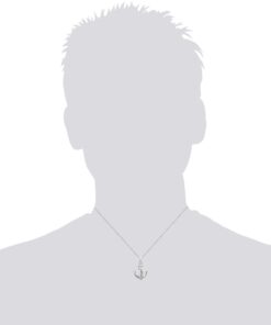 Honolulu Jewelry Company Sterling Silver Ship Anchor and Rope Nautical Necklace Pendant with 18" Box Chain 13 61B3fLEcQkL