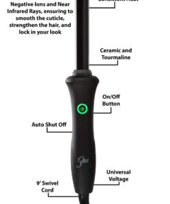 Sultra The Bombshell Rod Curling Iron, Available in 3 Different Sizes, with Protective Heat Glove ¾ Inch 7 61B6iznq OL