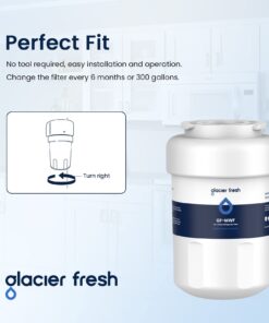 GLACIER FRESH MWF Water Filters for GE Refrigerators, NSF 42 Replacement for SmartWater MWFP, MWFA, GWF, HDX FMG-1, WFC1201, RWF1060, 197D6321P006, Kenmore 9991, 1 Pack 1 Count (Pack of 1) White 39 61B9jNJiLiL