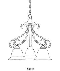Progress Lighting P4405-77 3-Light Chandelier with Tea Stained Bell-Shaped Glass Bowls and Squared Scrolls and Arms, Forged Bronze 4 61BAmDEtZSL