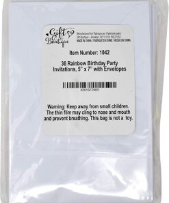 36 Happy Birthday Party Invitations with Envelopes with Multi Color Confetti Rainbow Theme Fill In Card Invites For Teens Kids Girls Boys Parties Favor Supplies Decorations 12 61BAv5 ul2L