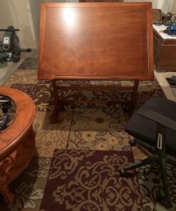 Studio Designs Vintage Drafting Table - Antique Design Solid Wood Drafting Table with Built-In Pencil Groove and Pencil Ledge - Angle Adjustable Work Surface Rustic Oak 42" 73 61BBNjGnUL