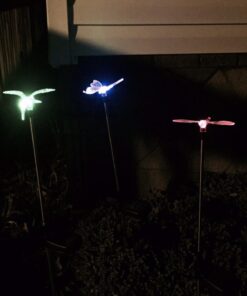 Solar Garden Lights - 3 Pack Solar Stake Light, Color Changing Solar Powered Decorative Landscape Lighting Hummingbird Butterfly Dragonfly for Outdoor Path, Yard, Lawn, Lawn, Halloween, Christmas 35 61BBZN7RJVL