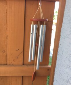 Woodstock Wind Chimes Amazing Grace Chime Medium (24'') Silver Wind Chime Inspirational and Memorial Gifts Wind Chimes for Outside Patio Home or Garden Decor (AGMS) 31 61BBnt uDVL