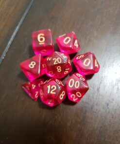 Wiz Dice Series II - Polyhedral Dice Set for Tabletop RPG Adventure Games with a Dice Bag - DND Dice Set, Suitable for Dungeons and Dragons, MTG and Dice Games Alike - Faerie Fire - 7 ct 20 61BHIxj19xL