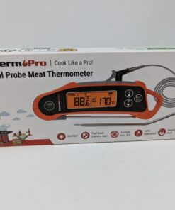 ThermoPro TP710 Instant Read Meat Thermometer Digital for Cooking, 2-in-1 Waterproof Kitchen Food Thermometer with Dual Probes and Dual Temperature Display for Oven, Grilling, Smoker & BBQ Upgrade 68 61BHcXwuAL