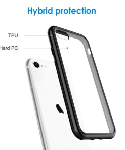 JETech Case for iPhone SE 3/2 (2022/2020 Edition), iPhone 8 and iPhone 7, 4.7-Inch, Shockproof Bumper Cover, Anti-Scratch Clear Back (Black) Black 32 61BHwXa89nL