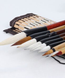 Corciosy Chinese Calligraphy Brush Set -Premium Watercolor Brushes for Kanji, Japanese Sumi, Painting, Drawing, Art Supplies with Roll-up Bamboo Brush Holder 10 Piece/Set 10pcs 25 61BJeDIbIsL