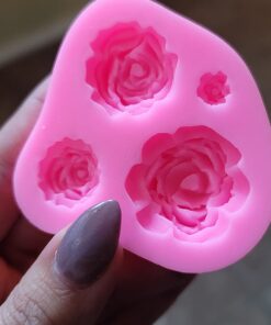 SUNKOOL Roses Mold Flower Silicone Cake Molds Chocolate Sugarcraft Decorating Fondant Fimo Tools 4 Size Pink 1 Piece 1 Rose 41 61BLhC84BJL
