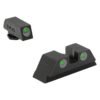 Meprolight Tru-Dot tritium night Sights set Compatible with Glock 19 17 20-25 26 27 28-35 37 39 43 43x 42 48 tritium self luminous fixed sights, Green, Orange or Yellow tritium available on rear sight Green/Green 17,19,22,26 STD Frame