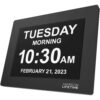 American Lifetime Large Digital Clock for Seniors, Black, 8 inch, with Day & Date, Customizable Alarms, Auto-Dimming, Multi-Language Support, Battery Backup, Easy Setup, and Gift Option 42 61BNNnvOq5L