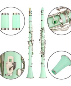 Alternative view of Glory GLY-CLAGN Professional Ebonite Bb Clarinet with 10 Reeds, Stand, Hard Case, Cleaning Cloth, Cork Grease, Mouthpiece Brush and Pad Brush,Green Green