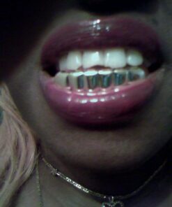 New Custom Fit 14k Gold Plated Hip Hop Teeth Grillz Caps Top & Bottom Grill Set 31 61BQjtQERL