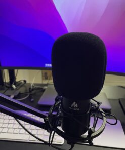 USB Microphone, MAONO 192KHZ/24Bit Plug & Play PC Computer Podcast Condenser Cardioid Metal Mic Kit with Professional Sound Chipset for Recording, Gaming, Singing, YouTube (AU-A04) Black 46 61BQtf1EFSL