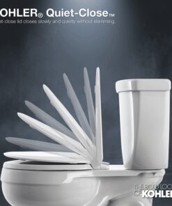 KOHLER K-4639-0 Cachet Quiet Close Toilet Seat, White, Round Non Ready Latch 36 61BTfwSUENL 1