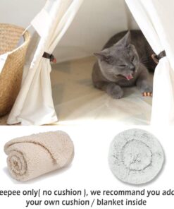 little dove Pet Teepee Dog & Puppy Cat Bed, Portable & Washable Pet Tents, House for Pets Beige Color 24 Inch no Cushion 23 61BVDBPZaOL